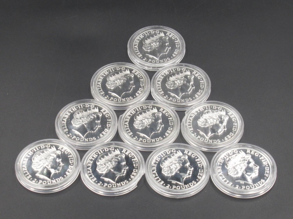 Royal Mint - 10 2014 Year of the Horse 1oz fine silver coins, all encapsulated - Image 2 of 2