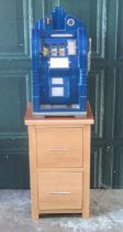 1930's Mills Extraordinary One Armed Bandit Slot Machine, H72cm W40cm D40cm ,on a oak 2 drawer