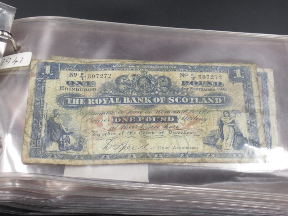 Folder cont. assorted collection of Scottish, Irish and other bank notes, - Image 3 of 12