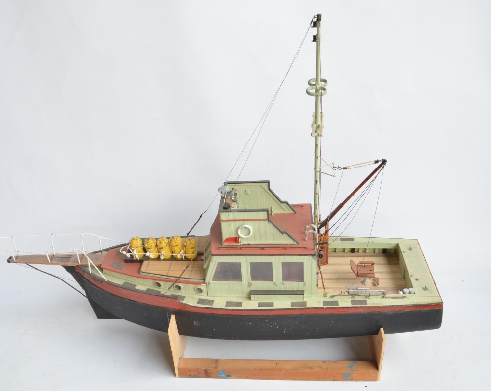 Large scratch built wooden radio controlled model of the 'Orca' as featured in the film Jaws, approx