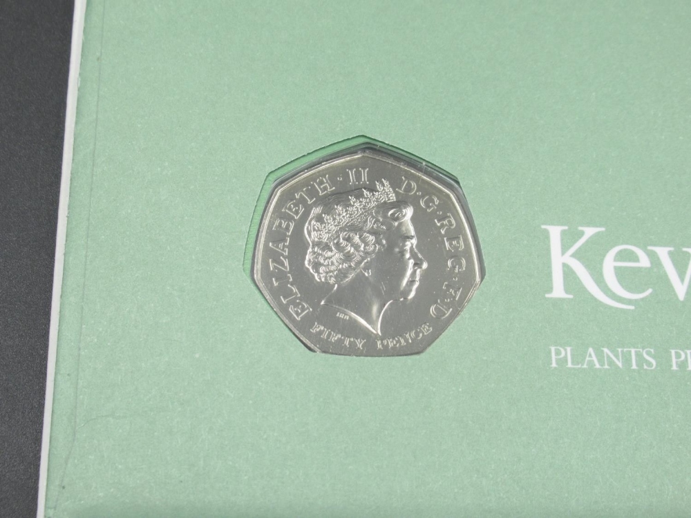 Kew Gardens 250th Anniversary of the Royal Botanic Gardens, Kew Gardens 50p coin cover, with - Image 4 of 4