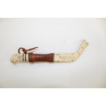 Circa 19th century traditional Lapland Sami Knife, with Reindeer bone handle and sheath, with