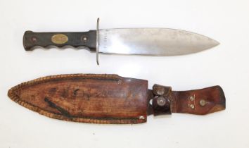 WW2 Italian African Police dagger. With original horn handle with inset brass emblem of a crowned