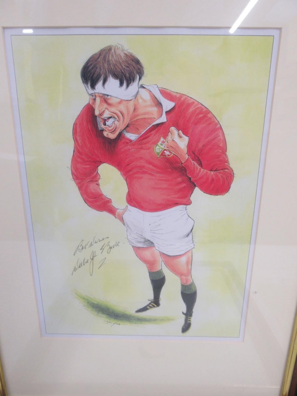 4 John Ireland signed Rugby prints of JPR Williams, Willie John McBride, Rory Underwood and Jason - Image 3 of 5