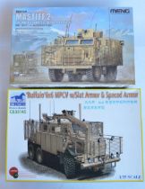 Two unbuilt 1/35 scale Iraq/Afghanistan war armoured patrol vehicle plastic model kits to include