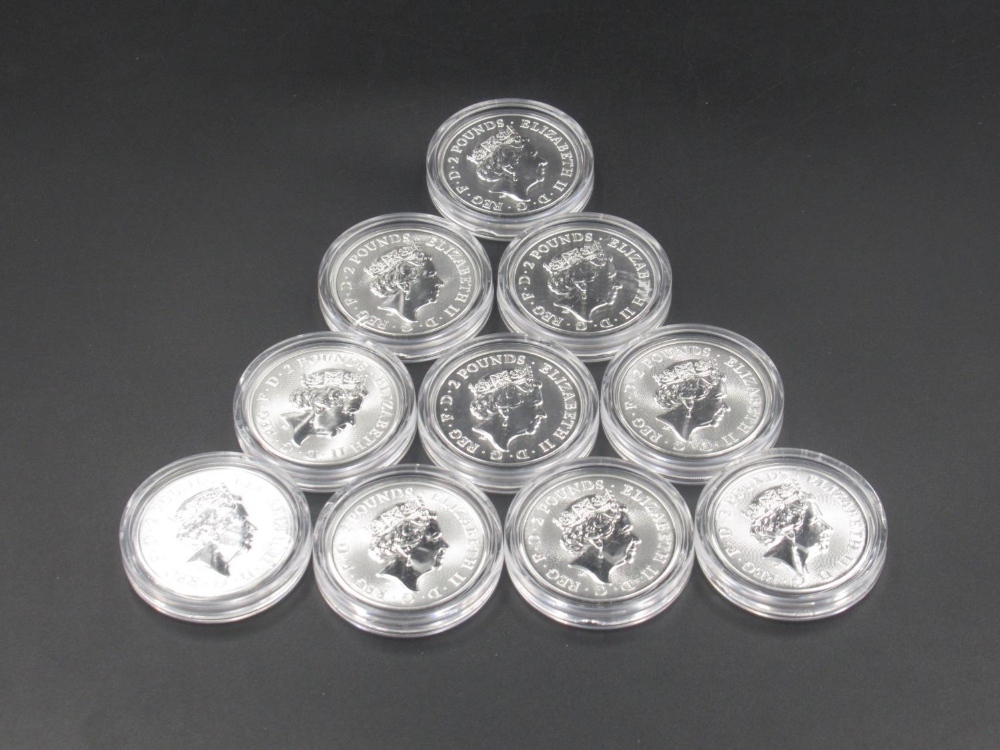 Royal Mint - 10 2019 Year of the Pig 1oz fine silver £2 coins, all encapsulated - Image 2 of 4