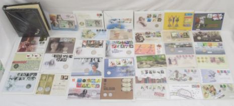 Large assorted collection of coin covers in folders, original white carboard envelopes, etc. to inc.