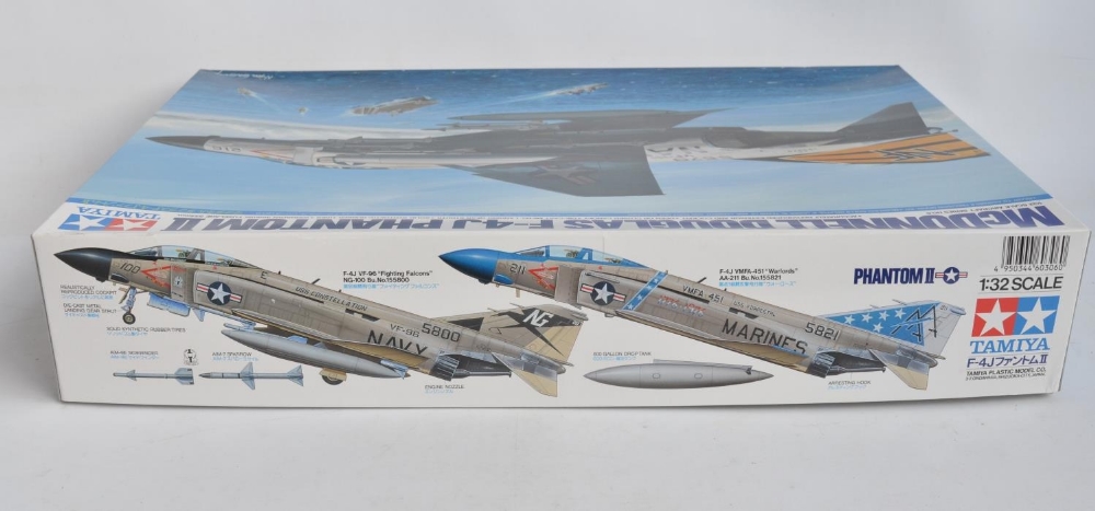 Complete and unstarted Tamiya 1/32 scale McDonnell Douglas F-4J Phantom II plastic model kit ( - Image 3 of 4