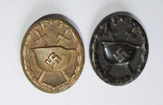 Two WWII Wound Badges, in very good condition with both pins intact.