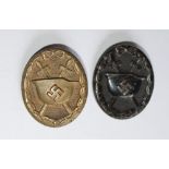 Two WWII Wound Badges, in very good condition with both pins intact.