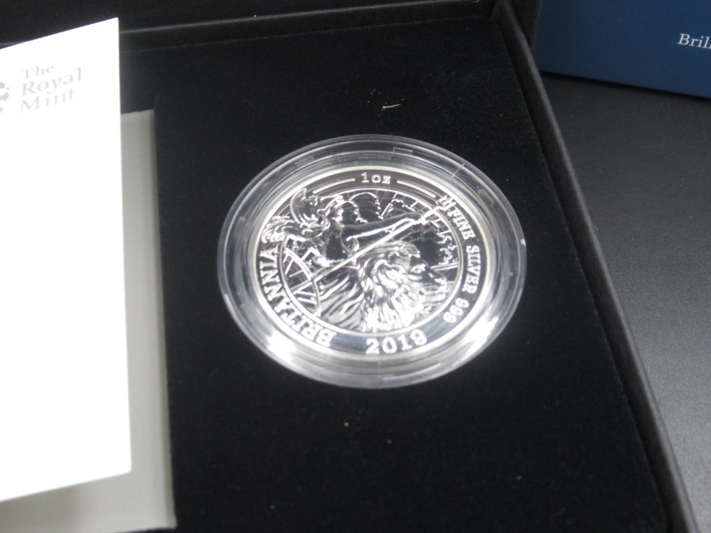 Royal Mint - 10 The Britannia 2019 UK 1 ounce silver brilliant uncirculated coins, Limited edition - Image 3 of 3