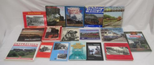 Assorted collection of German railway related books, some written in German and English, majority in
