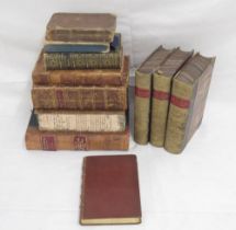 Assorted collection of leather bound (and disbound) books to inc. Stevenson (Robert Louis) The