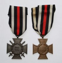 WWI Honour Cross with swords issued to Combatants. Complete with ribbon. Honour Cross issued to