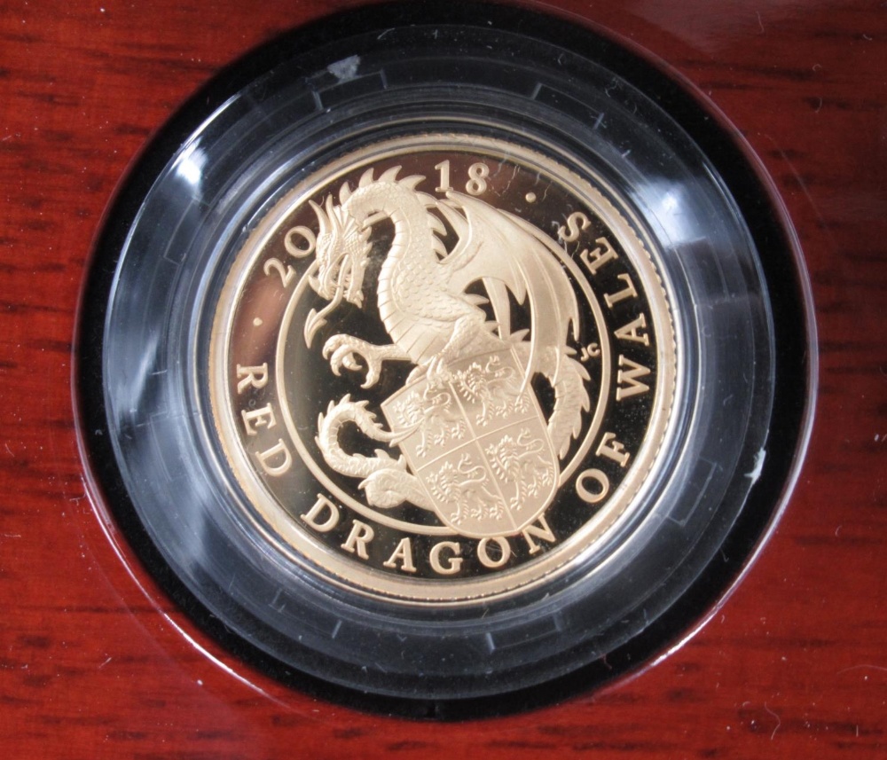 The Royal Mint - The Queen's Beasts: The Red Dragon of Wales 2018 UK Quarter-Ounce Gold Proof £25 - Image 2 of 4