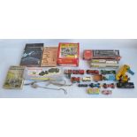 Collection of vintage diecast vehicles, books and railway models to include a Dinky Supertoys 564