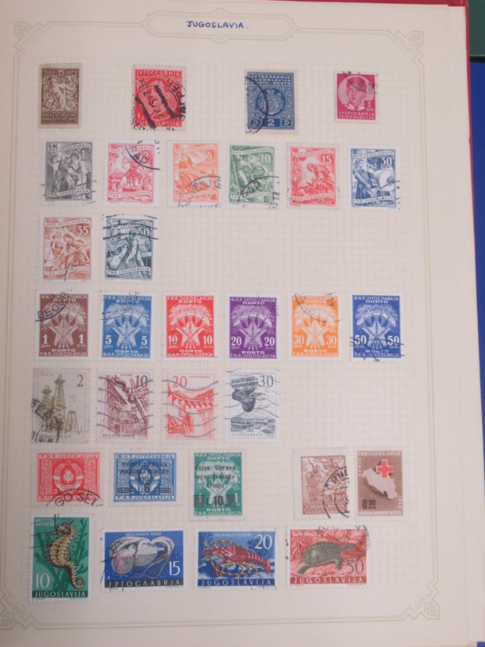 Stamp album cont. Polish stamps, stamp album of French Stamps, a folder cont. stamps and postcards - Image 15 of 24