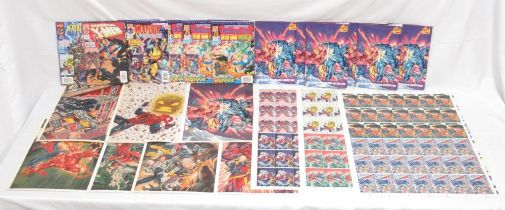 Marvel - collection of 6 Marvel Comics Limited Edition Superhero Phonecard collections, 3 Printers