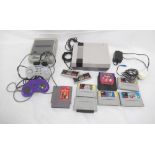 Nintendo Entertainment System NES version with 2 controllers, Nintendo Super Nintendo