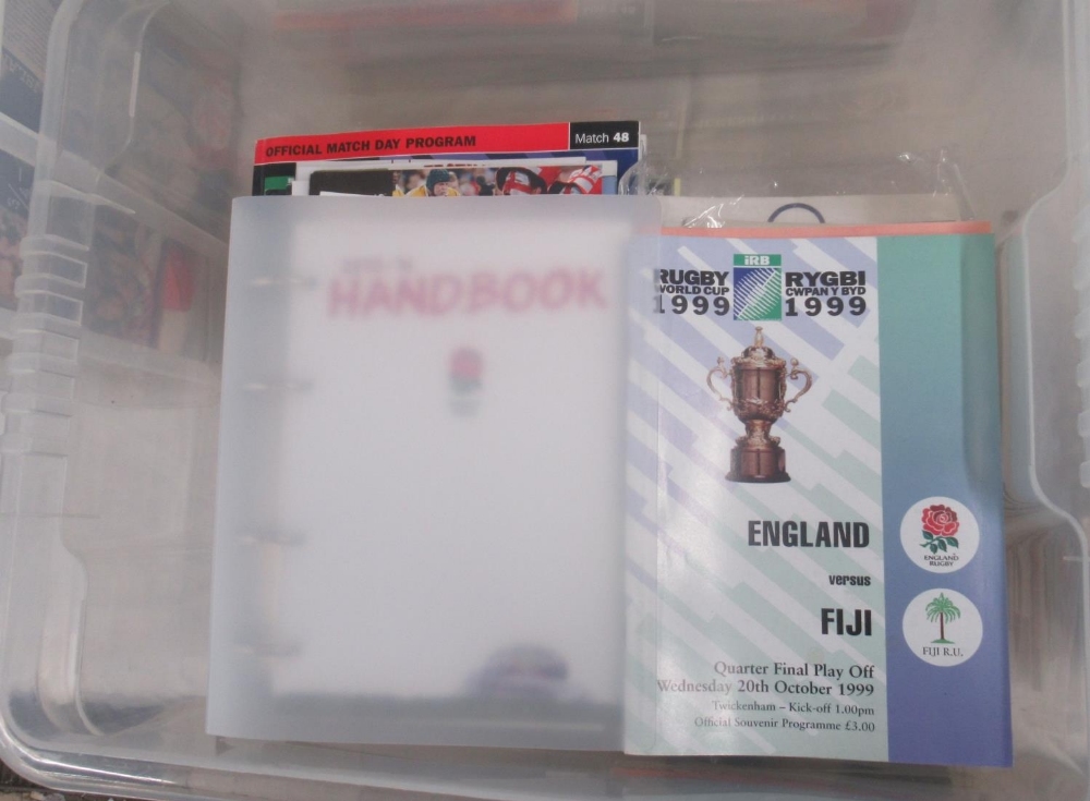 Large collection of Rugby books, programmes, DVDS, etc. to inc. England 150 Years Collectors Edition - Image 5 of 10