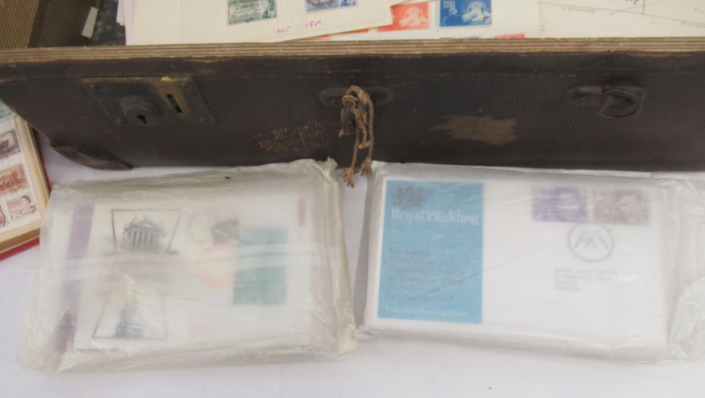 Suitcase cont. mixed collection of c20th British and International stamps, covers & FDC's, loose and - Image 8 of 11