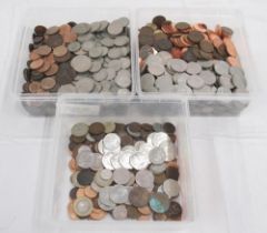 Large assorted collection of C20th British coins to inc. pennies, farthings, Post-1947 shillings,