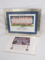 John Ireland '2003 World Champions' signed print with Martin Johnson's signature and a Clive