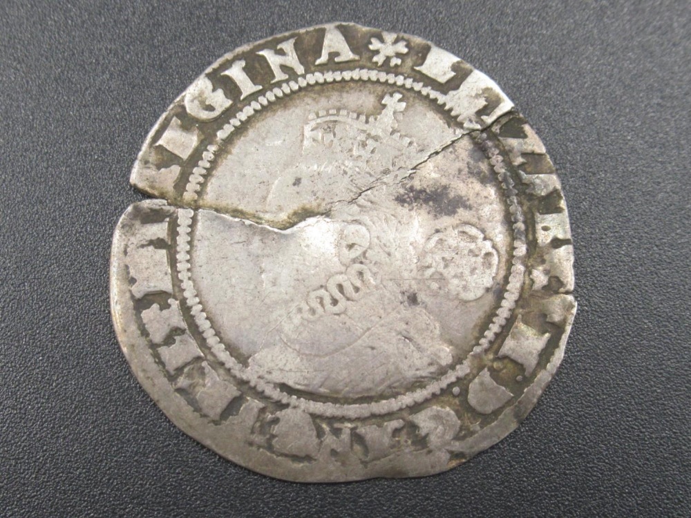 Elizabeth I coin, silver hammered sixpence 1574, a/f - Image 2 of 2