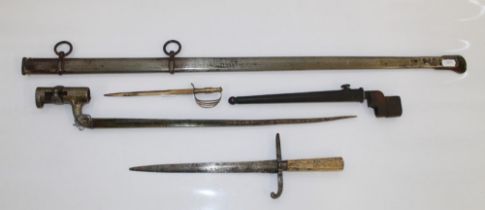 Collection of edged-weapons and related items. To include a British Mk 4 Lee-Enfield 'pig-sticker'