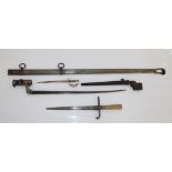 Collection of edged-weapons and related items. To include a British Mk 4 Lee-Enfield 'pig-sticker'