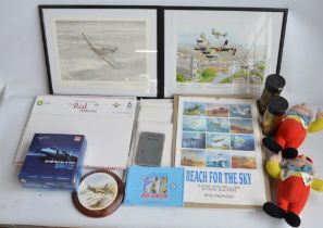 Mixed lot to include a diecast 1/72 scale RAF Harrier GR9 model by Hobbymaster (model mint with