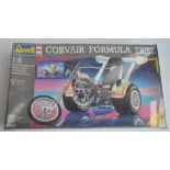 Factory sealed 1/8 scale Revell 7933 Corvair Formula Trike plastic model kit, box very good though