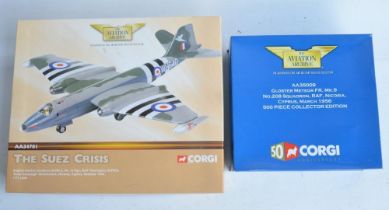 Two Corgi Aviation Archive 1/72 scale diecast model aircraft to include AA34701 EE Canberra B.Mk.2