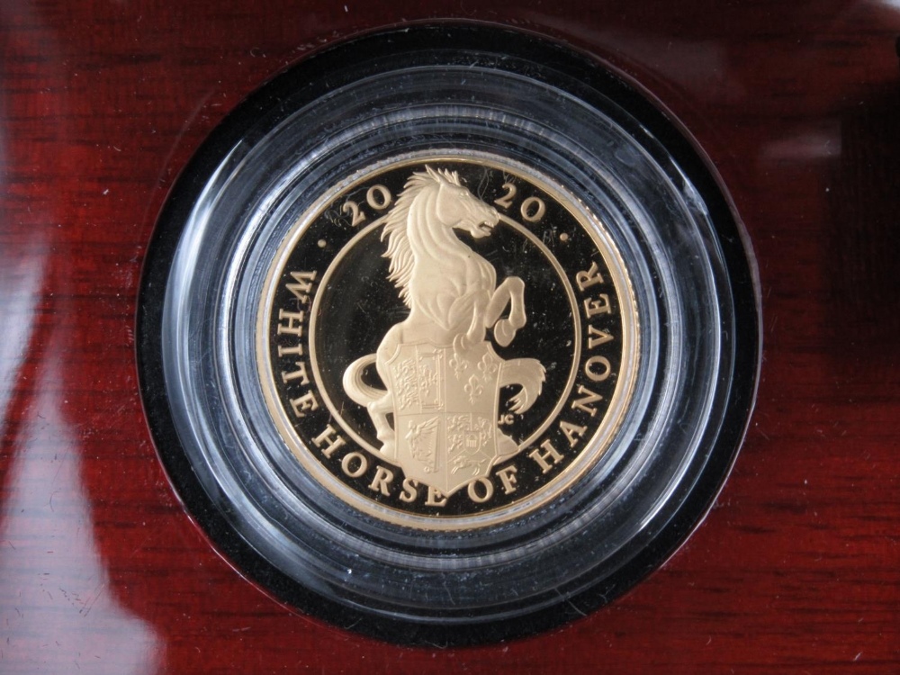 The Royal Mint - The Queen's Beasts: The White Horse of Hanover 2020 UK Quarter-Ounce Gold Proof £25 - Image 2 of 4