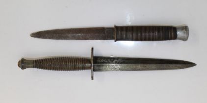 Fairbairn-Sykes fighting knife (unmarked). Wire-handled dagger.