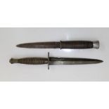 Fairbairn-Sykes fighting knife (unmarked). Wire-handled dagger.