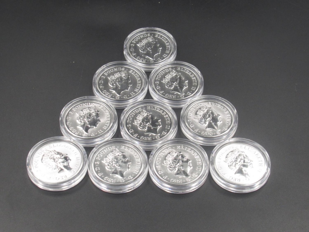 Royal Mint - 10 2020 Year of the Rat 1oz silver coins, all encapsulated - Image 2 of 2