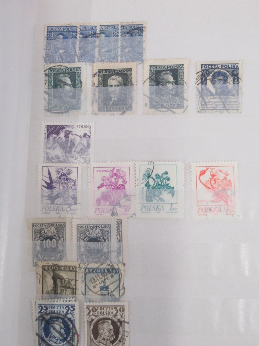 Stamp album cont. Polish stamps, stamp album of French Stamps, a folder cont. stamps and postcards - Image 3 of 24