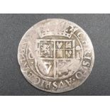 Charles I Scottish sixpence coin, with bust facing left, reverse with crowned C & R beside shield