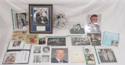 Mixed collection of signed photos to inc. Tony Blair, Leslie Philips, Bruce Forsyth, John Cleese,