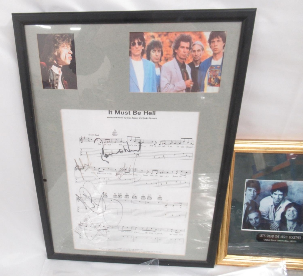 Assorted collection of signed photos, etc. to inc. framed Lets Spend the Nigh Together film cell Ltd - Image 7 of 8