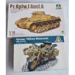 Two boxed unstarted plastic armour model kits to include Takom 1/16 scale Panzer 1 Ausf.A early