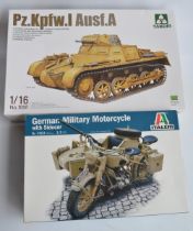 Two boxed unstarted plastic armour model kits to include Takom 1/16 scale Panzer 1 Ausf.A early