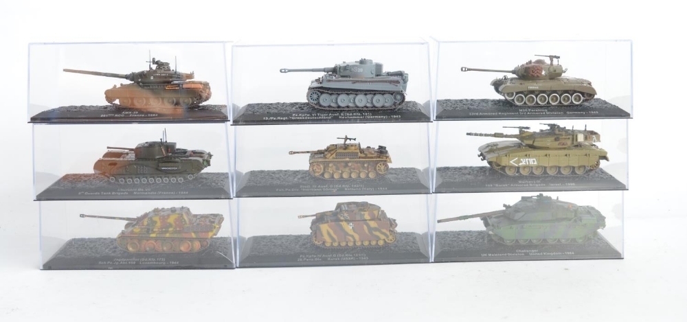 Collection of diecast armour models including 24 cased 1/72 tanks from DeAgostini (no magazines), - Image 4 of 8