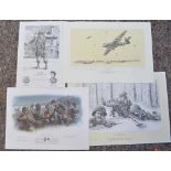 Four military prints, 3 related to Easy Company, 506th PIR, 101st Airborne division WWII to