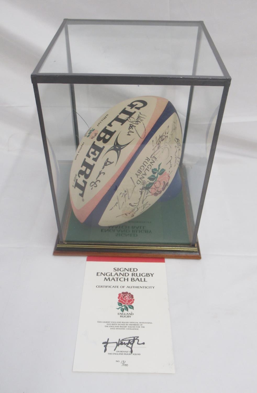 Gilbert England Rugby Official Match Ball signed by Members of the England Rugby Squad of the 2002