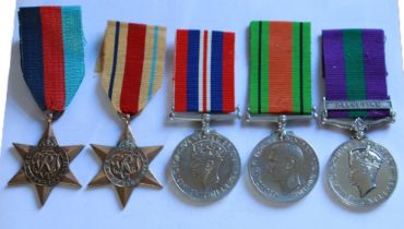 General Service Medal. To 6343734 Pte R.W. Shrubsole. 2nd Battalion Royal West Kent Regiment. 1939-