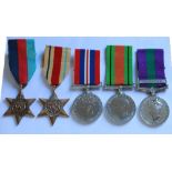 General Service Medal. To 6343734 Pte R.W. Shrubsole. 2nd Battalion Royal West Kent Regiment. 1939-