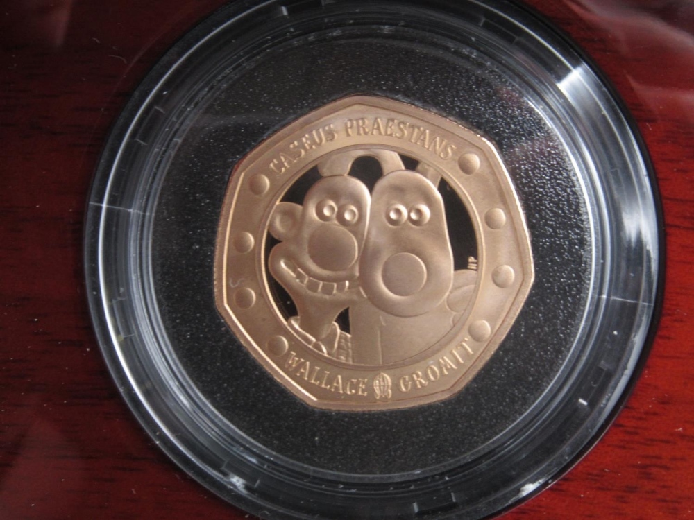 The Royal Mint - Wallace & Gromit 2019 UK 50p Gold Proof Coin, Limited Edition no.298/630, with - Image 2 of 8