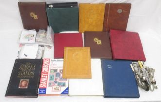 Assorted collection of mixed GB and International stamps loose and in 10 albums/folders, with 2